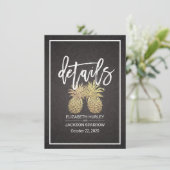 Informatie over bruiloft Goud-ananas Informatiekaartje (Staand voorkant)