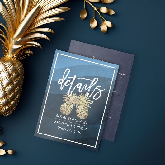 Informatie over bruiloft Goud-ananas Informatiekaartje