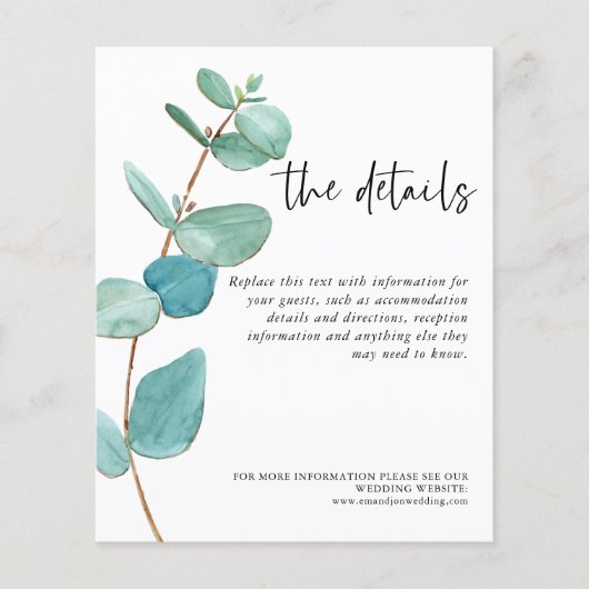 Informatie over budgettaire blauwe eucalyptusbruil (Voorkant)