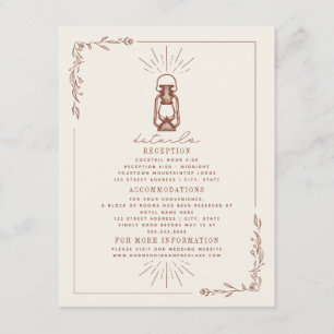 Informatie over de Lantaarn Terracotta Wedding Informatiekaartje