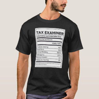 Informatie over de voeding van belastingexaminator t-shirt