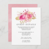 Informatie over de Waterverf van roze en gouden Ro Informatiekaartje (Voorkant / Achterkant)