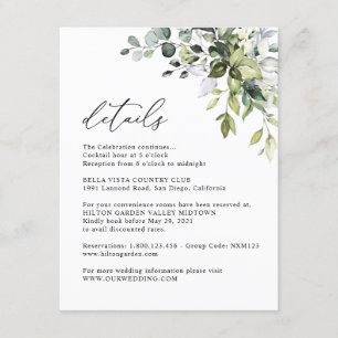 Informatie over Elegant Eucalyptus Greenery Informatiekaartje