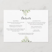 Informatie over Greenery Wedding Script Informatiekaartje (Voorkant)