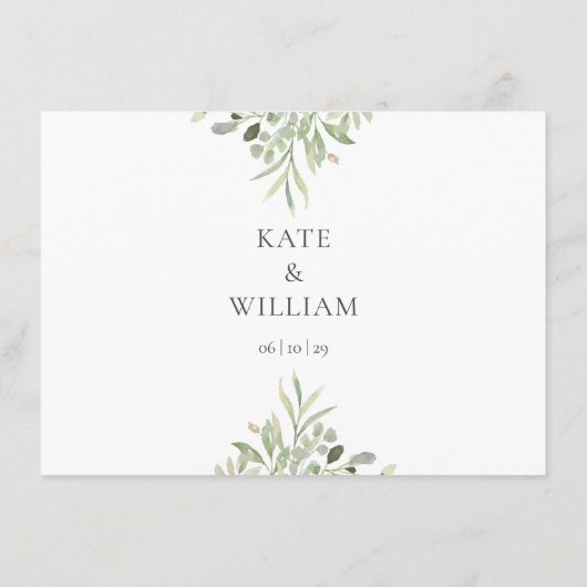 Informatie over Greenery Wedding Script Informatiekaartje (Achterkant)