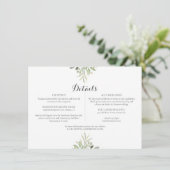 Informatie over Greenery Wedding Script Informatiekaartje (Staand voorkant)