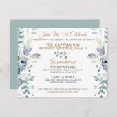 Informatie over het blauwe Roos Floral Weddenschap Informatiekaartje (Voorkant / Achterkant)