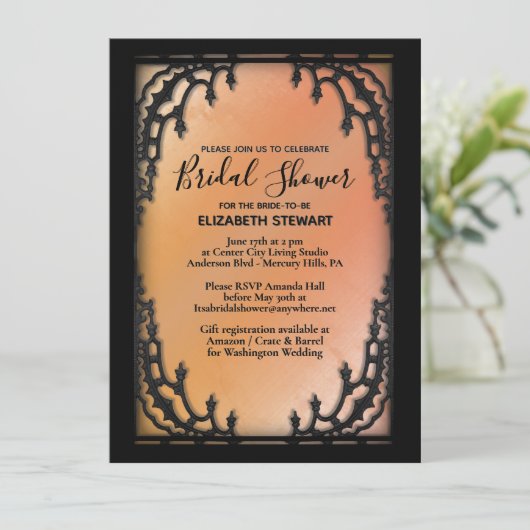 Informatie over het Gothic Bridal Shower-register Kaart (Staand voorkant)