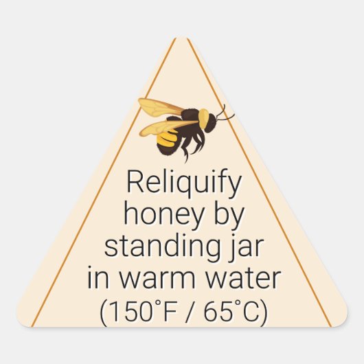Informatie over honingkristallisatie driehoek sticker (Voorkant)