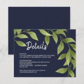 Informatie over huwelijksdetails Waterverf Willows Kaart (Voorkant / Achterkant)