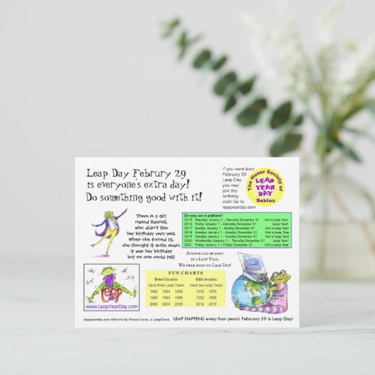 Informatie over lederen dag om te verzenden briefkaart (Staand voorkant)