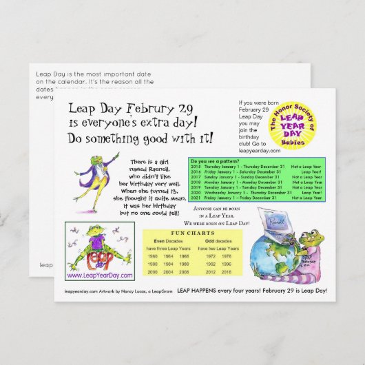 Informatie over lederen dag om te verzenden briefkaart (Voorkant / Achterkant)