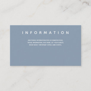 Informatie over Micro Wedding Blue White Informatiekaartje