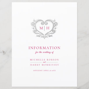 Informatie over Silver-hartmonogram bruiloft