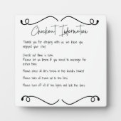 Informatie over uitchecken huurwoning gast fotoplaat (Voorkant)