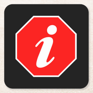 Informatie Stop Vierkante Kartonnen Onderzetter