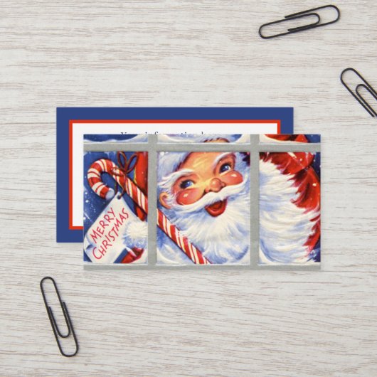 informatie voor retro Santa add Visitekaartje (Voorkant / Achterkant in situ)