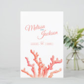 Informatieblad voor Coral waterverf bruiloft (Staand voorkant)
