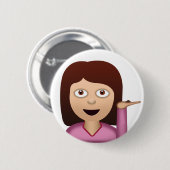 Informatiebureau Person Emoji Ronde Button 5,7 Cm (Voorkant /achterkant)