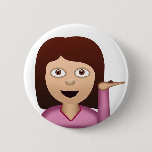 Informatiebureau Person Emoji Ronde Button 5,7 Cm