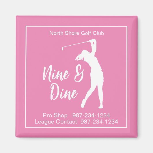 Informatiemagneet van de Golf League voor vrouwen Magneet (Voorkant)