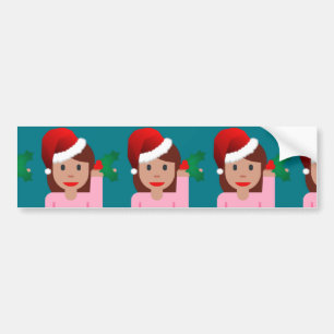 informatiemeisje over xmas emoji bumpersticker