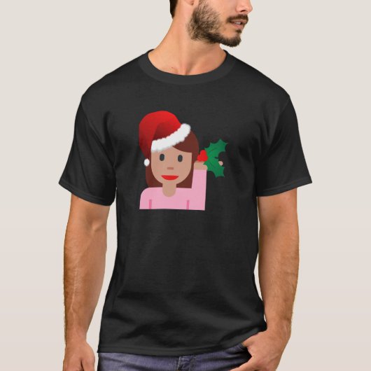informatiemeisje over xmas emoji t-shirt (Voorkant)