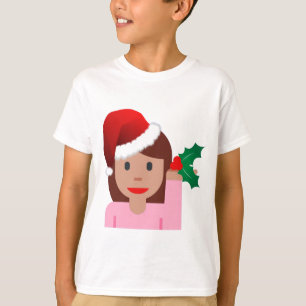 informatiemeisje over xmas emoji t-shirt