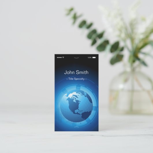 Informatietechnologie - Cool iPhone iOS-ontwerp Visitekaartje (Staand voorkant)