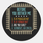 Informatietechnologie Technische ondersteuning Cad Ronde Sticker (Voorkant)