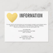 INFORMATION carte incluse | Mariage | Cœur doré (Devant)