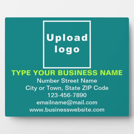 Information d'affaires Plaque rectangle vert Turqu (Devant)