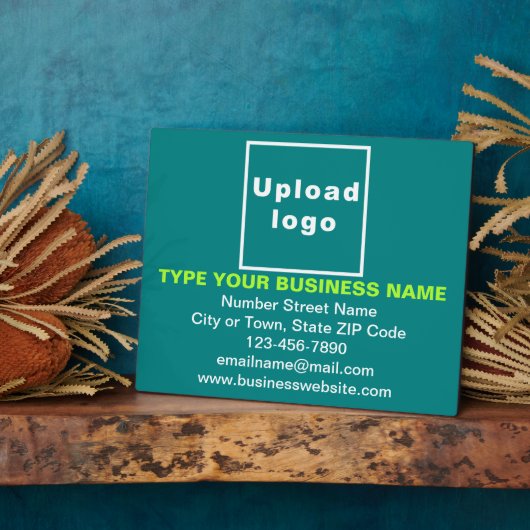 Information d'affaires Plaque rectangle vert Turqu (Côté)