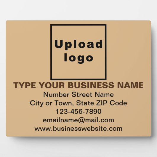 Information d'affaires Plaque rectangulaire Brown  (Devant)