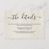 Information / Détails Carte de boîtier - Bois rust (Devant)