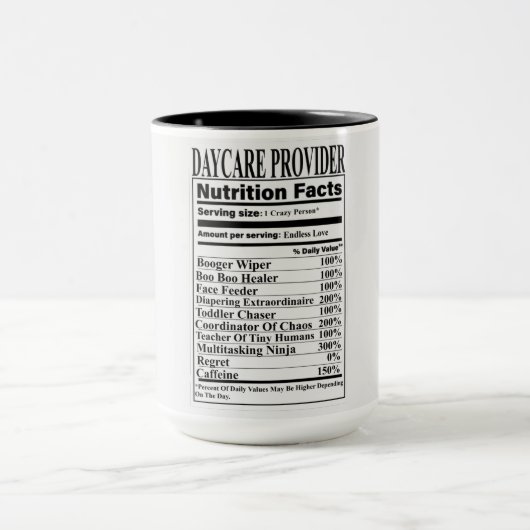 Information du fournisseur de garderie Mug (Centre)