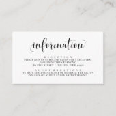 Information Mariage Invitation Insertion Carte de  (Devant)