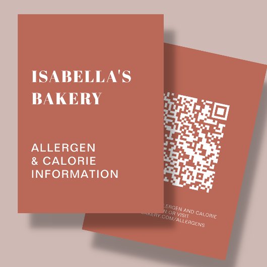 Information sur les calories des allergies aliment