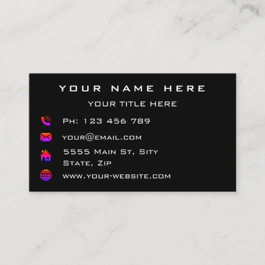 Informations et couleurs de votre logo Carte de vi (Devant)