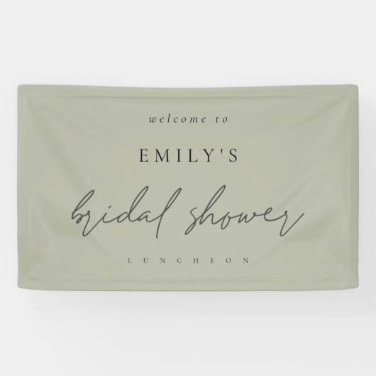 Informeel Script Light Sage Welkom Vrijgezellenfee Spandoek (Horizontaal)