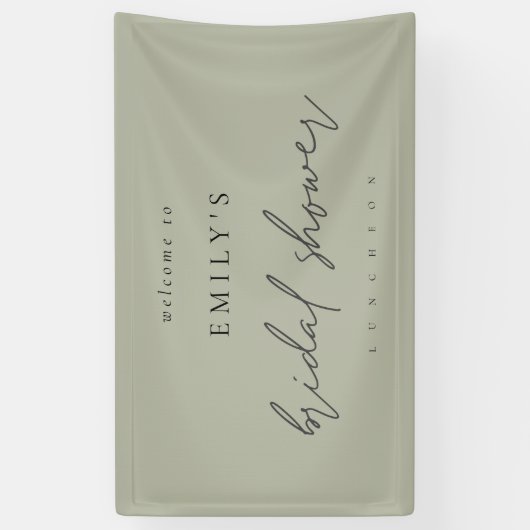 Informeel Script Light Sage Welkom Vrijgezellenfee Spandoek (Verticaal)