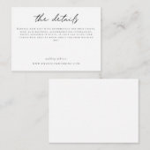 Informeel script met minimale huwelijksgegevens informatiekaartje (Voorkant / Achterkant)