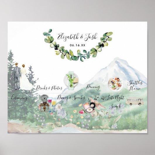 Informeel trouwschema Welkomstteken Poster (Voorkant)