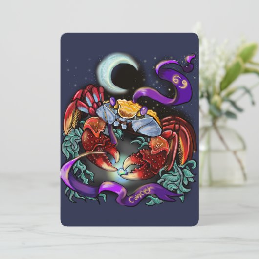 Informeer zodiale gebarentuitnodiging kaart (Staand voorkant)