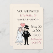 Informele casual unieke en originele uitnodiging (Voorkant / Achterkant)