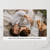 Informele foto's van White & Gold Waterverf - brui Folie Uitnodiging (Achterkant)