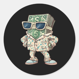 Informele Geld Slaapkleding Kostuum Voor Geldliefh Ronde Sticker