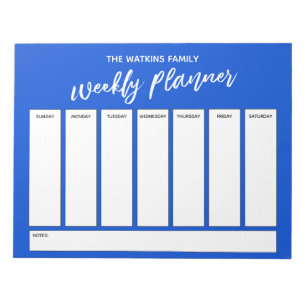 Informele handgeschreven eenvoudige weekplanner, b notitieblok