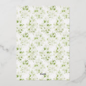 Informele Leaf Crest w / Bow | Monogram bruiloft Folie Uitnodiging (Achterkant)