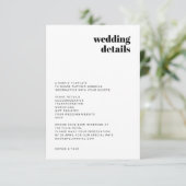 Informele minimalist | Modern Retro Casual huwelij Informatiekaartje (Staand voorkant)